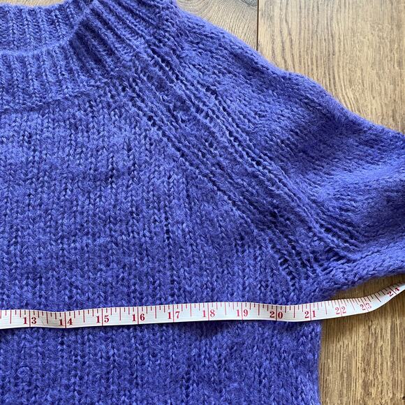 Zara Sweater Boat Neck Purple Lilac Balloon Sleeve S - Picture 6 of 7